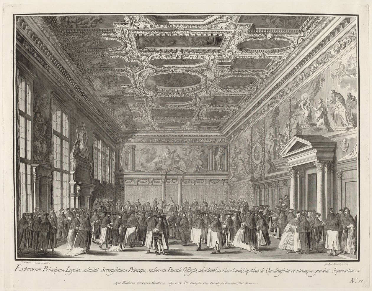 Recepción del Dogo a Embajadores Extranjeros en la Sala del Collegio de Giovanni Battista Brustolon after Canaletto