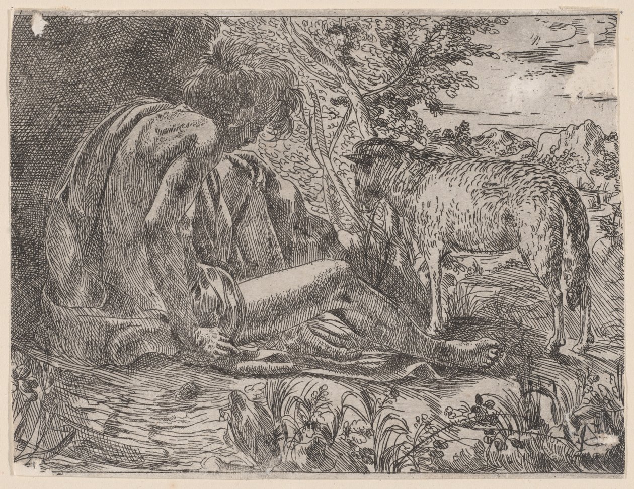 San Juan Bautista con un cordero, 1600-35 de Giovanni Battista Caracciolo