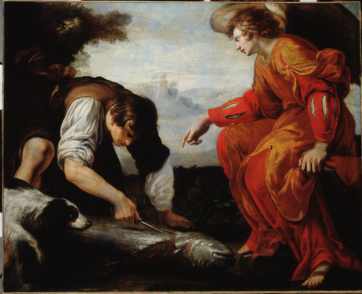 Tobías se Encuentra con el Arcángel Rafael de Giovanni Battista Carlone