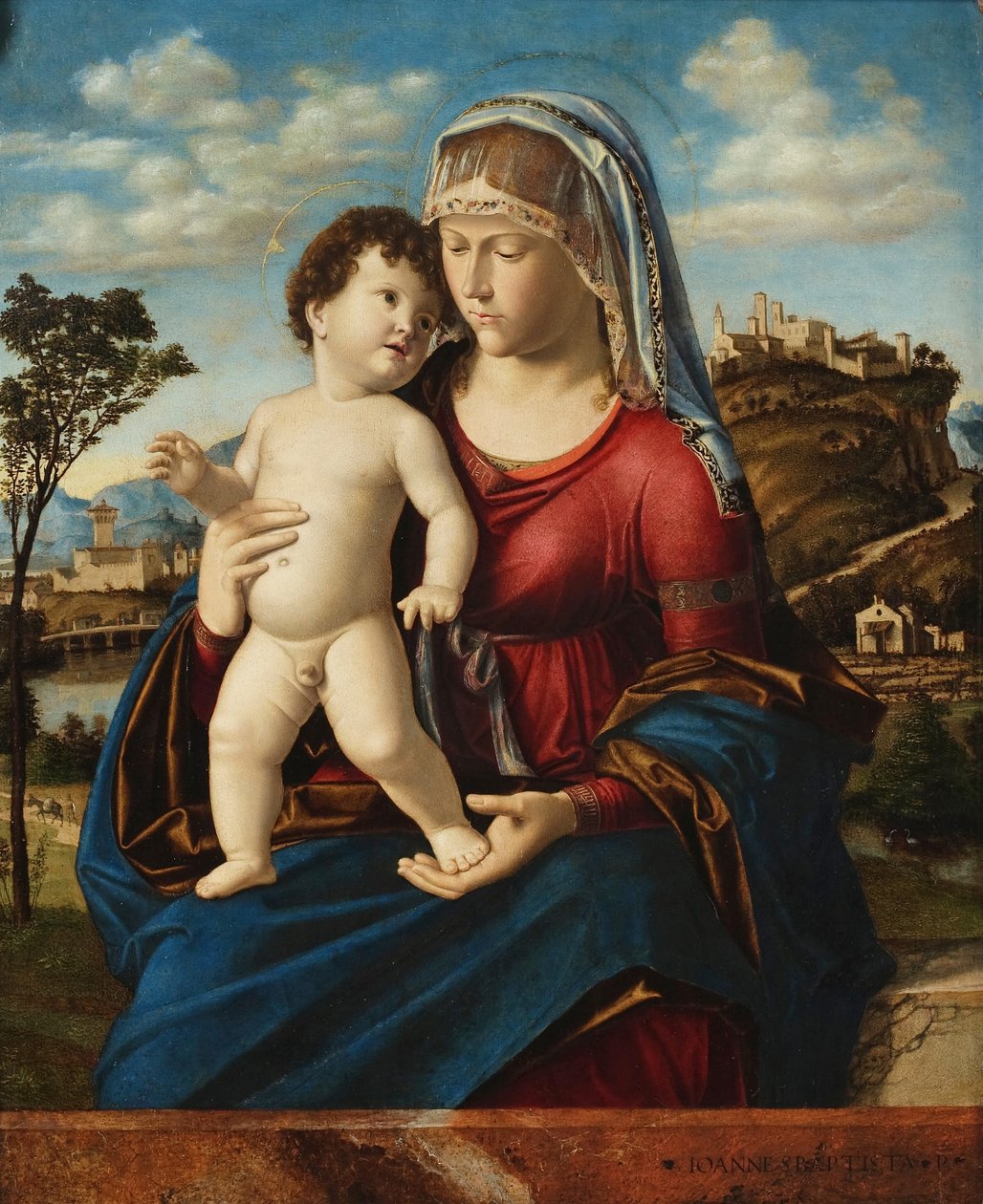 Virgen con el Niño en un paisaje de Giovanni Battista Cima da Conegliano