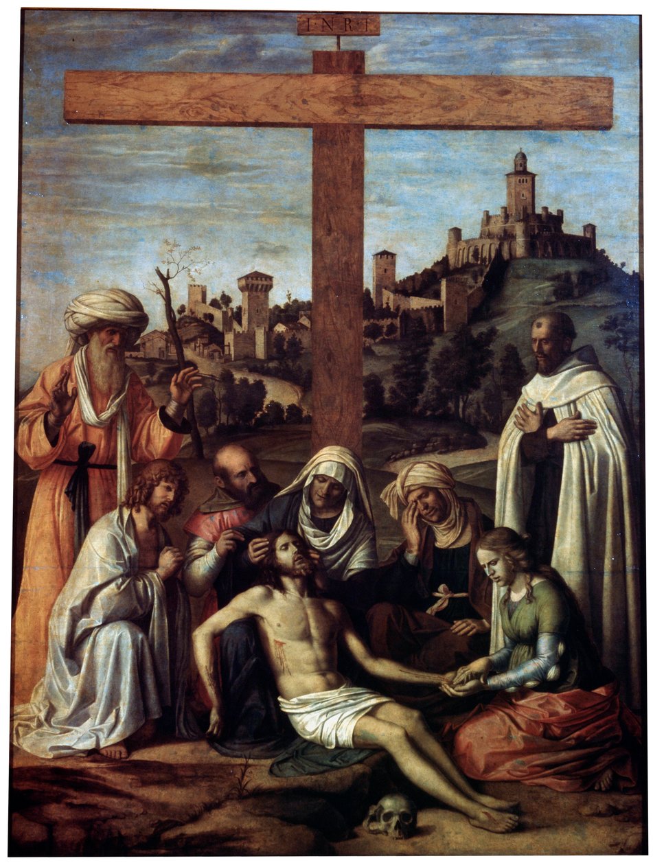 La lamentación sobre Cristo con un monje carmelita, c1510 de Giovanni Battista Cima da Conegliano
