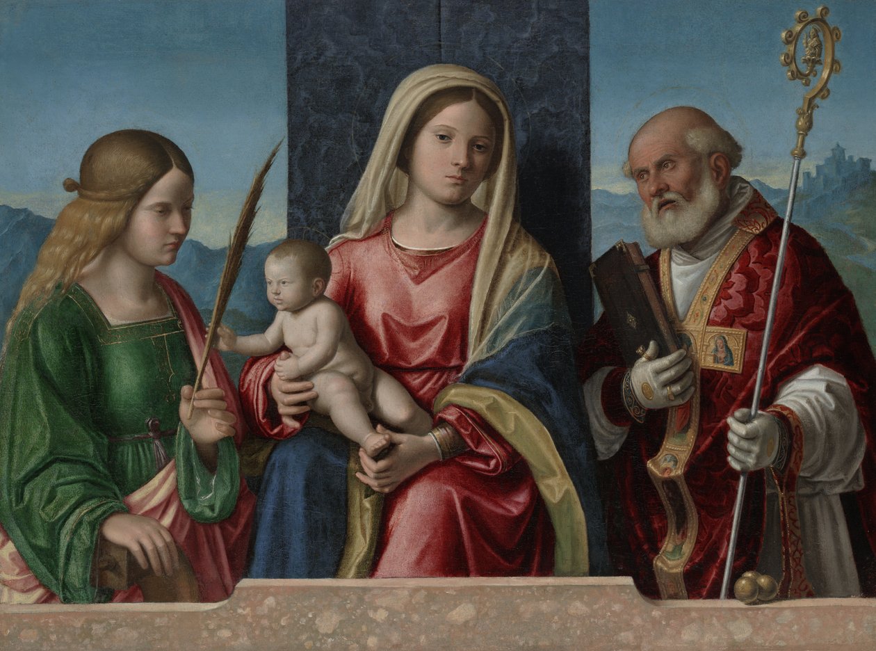 Virgen y Niño con Santa Catalina y San Nicolás, 1510-17 de Giovanni Battista Cima da Conegliano