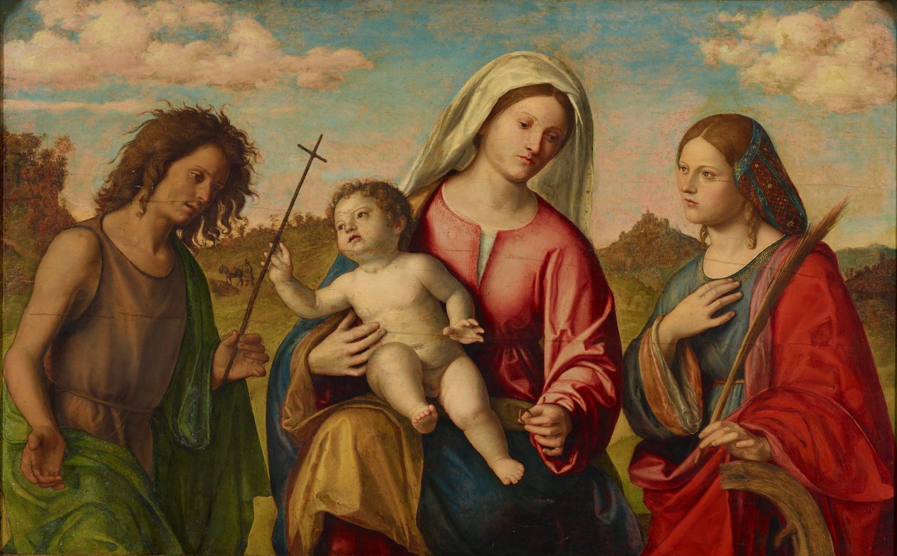 Virgen con el Niño, Santa Catalina y San Juan Bautista, hacia 1515 de Giovanni Battista Cima da Conegliano