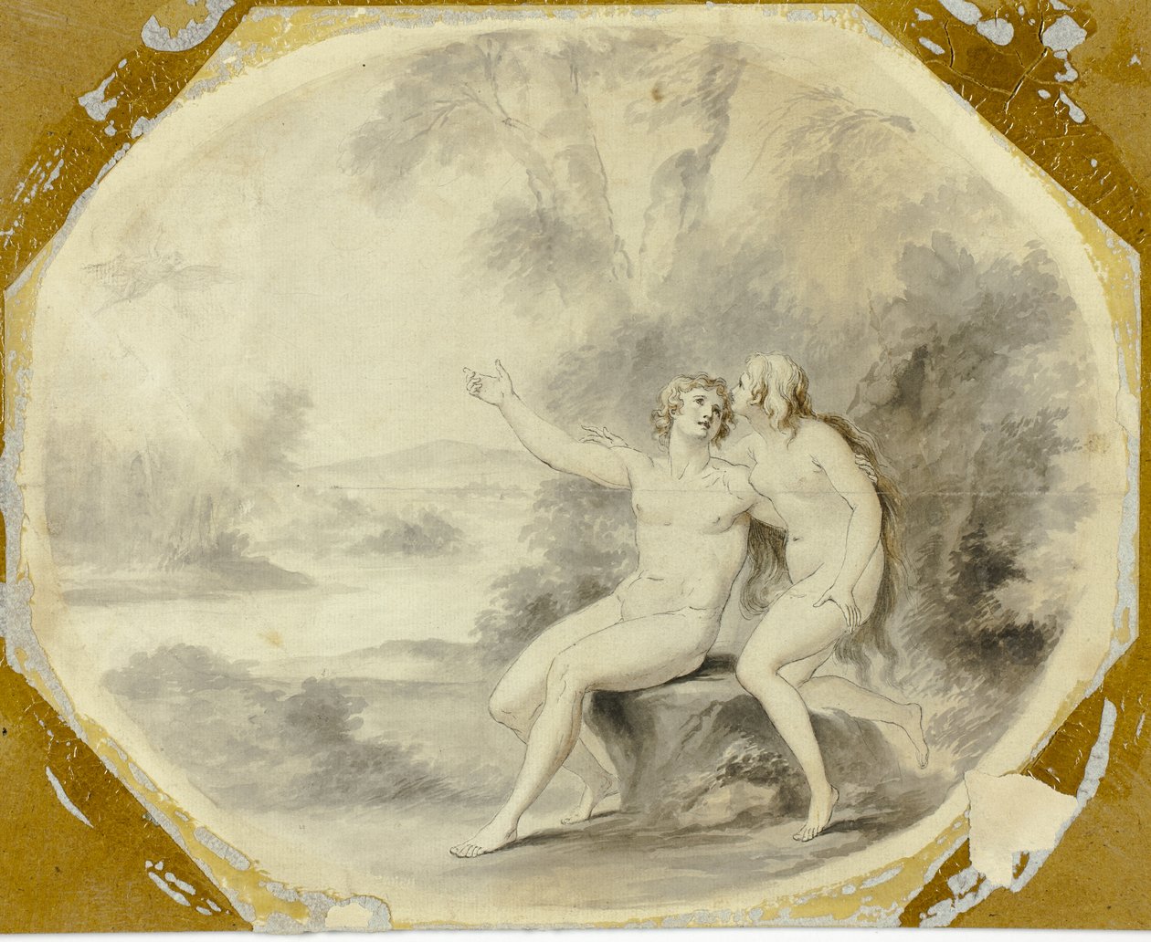 Adán y Eva en el Paraíso de Giovanni Battista Cipriani