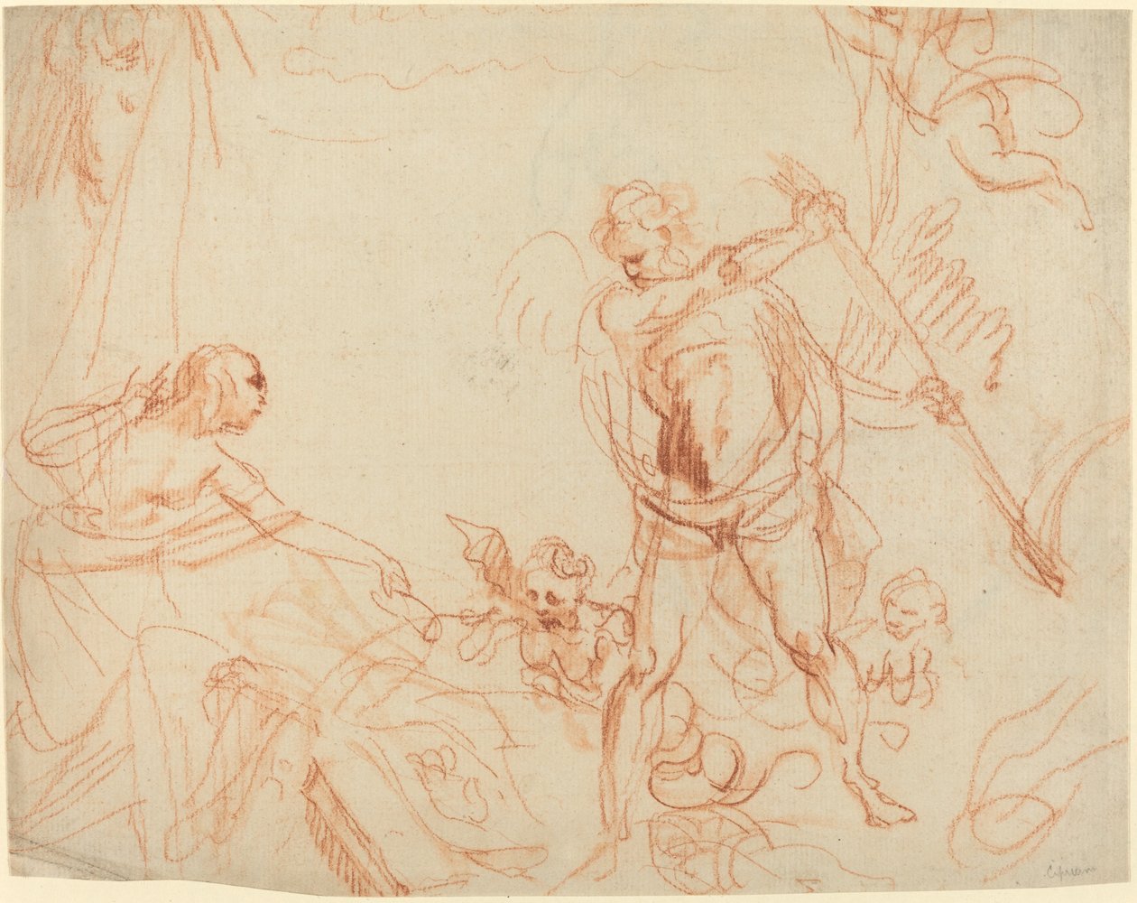 Composición mitológica con Cronos y arpías [recto] de Giovanni Battista Cipriani