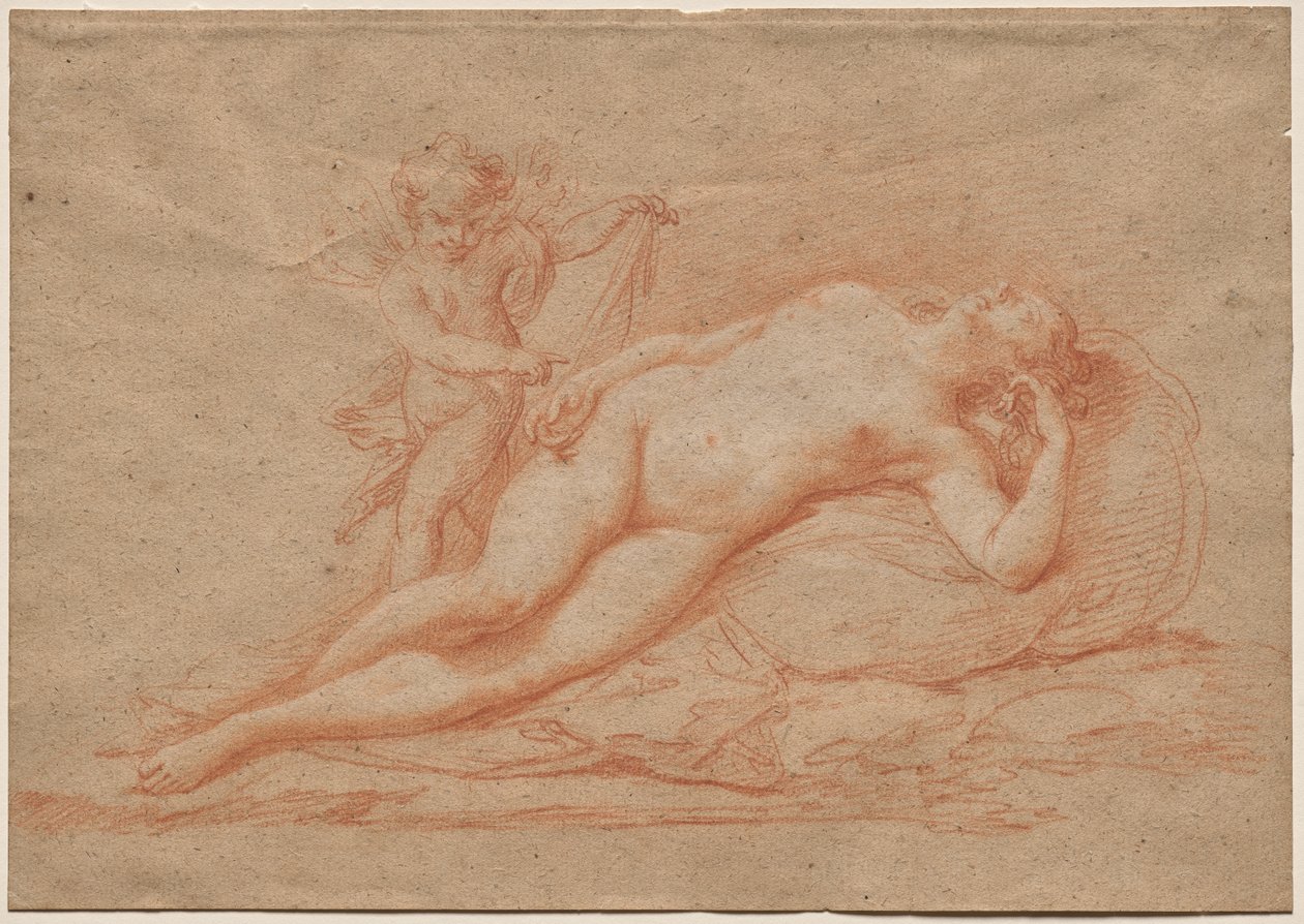 Desnuda recostada con Cupido de Giovanni Battista Cipriani