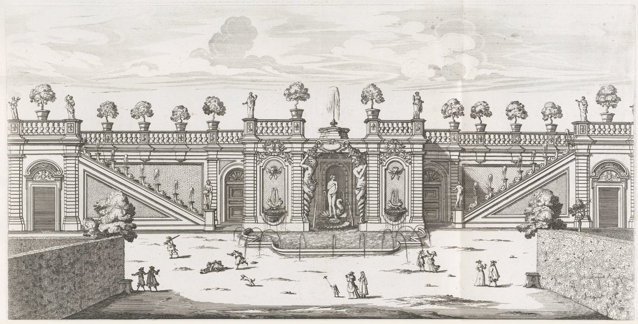 Fuente de Venus en los Jardines de Villa Doria Pamphilj en Roma Fons Veneris (título sobre objeto) Le fontane ne palazzi e ne giardini di Roma (título de la serie) Fuentes en los Palacios y Jardines de Roma (título de la serie) de Giovanni Battista Falda