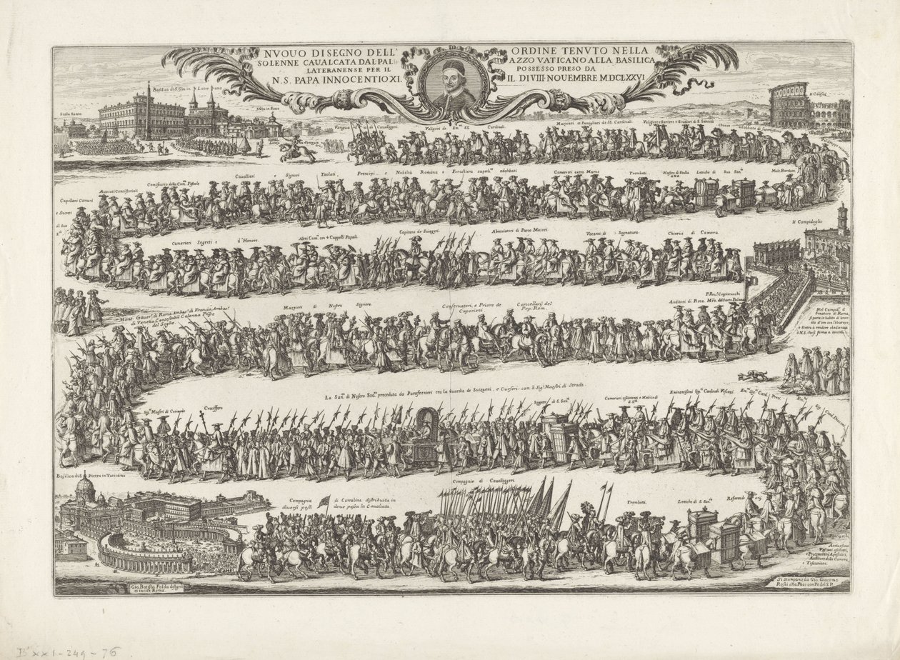 Procesión del Papa Inocencio XI a San Juan de Letrán de Giovanni Battista Falda