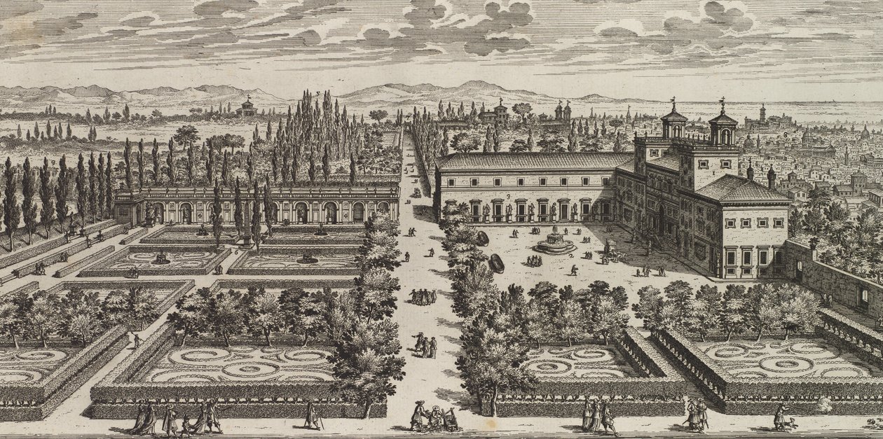 Vista de la Villa Medici de Giovanni Battista Falda