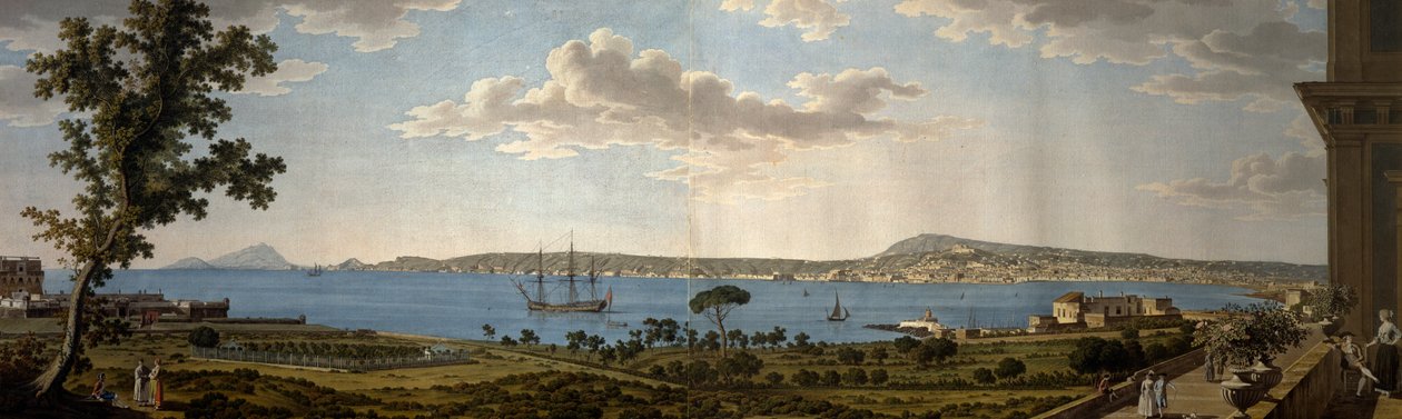 Vista de Posillipo y Nápoles desde Portici de Giovanni Battista Lusieri