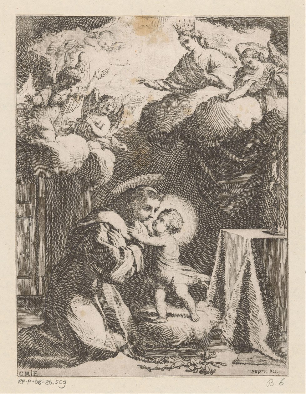 San Antonio de Padua adorando al Niño de Giovanni Battista Mercati