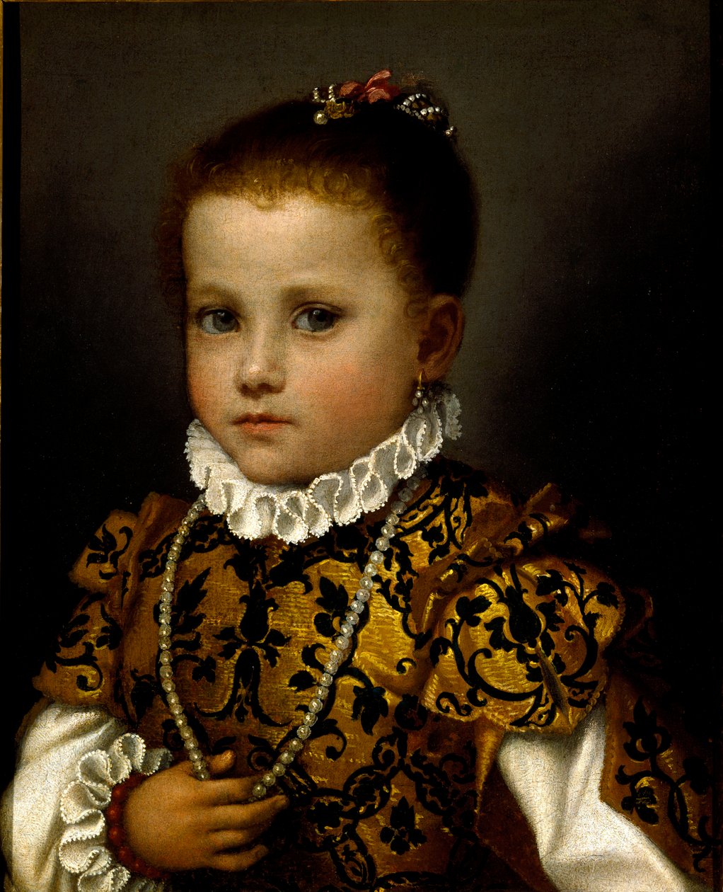 Retrato de una niña pequeña de Giovanni Battista Moroni
