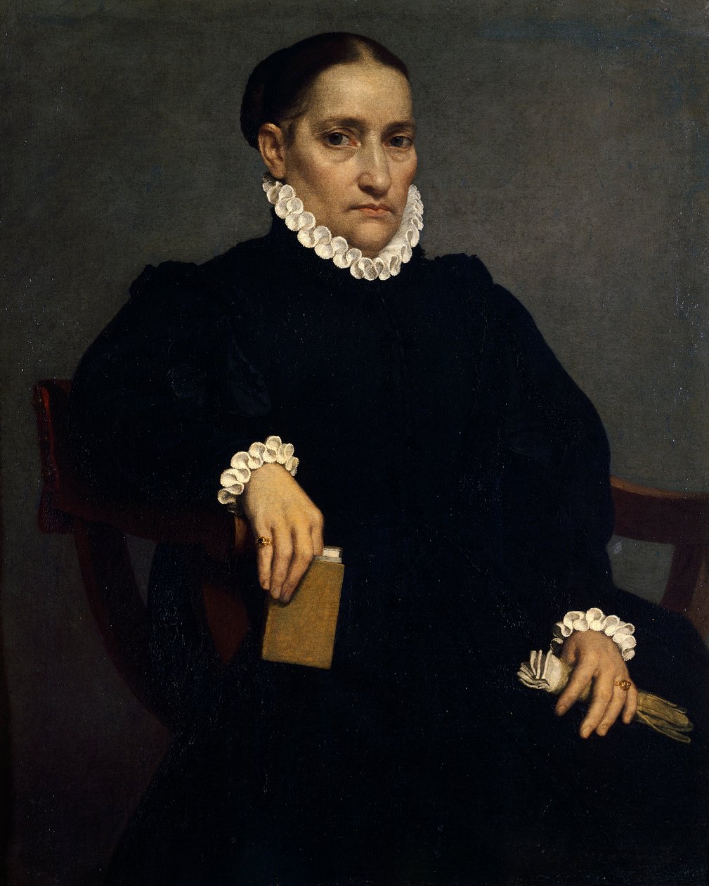 Retrato de anciana vestida de negro por Giovanni Battista Moroni (hacia 1525-1578) de Giovanni Battista Moroni