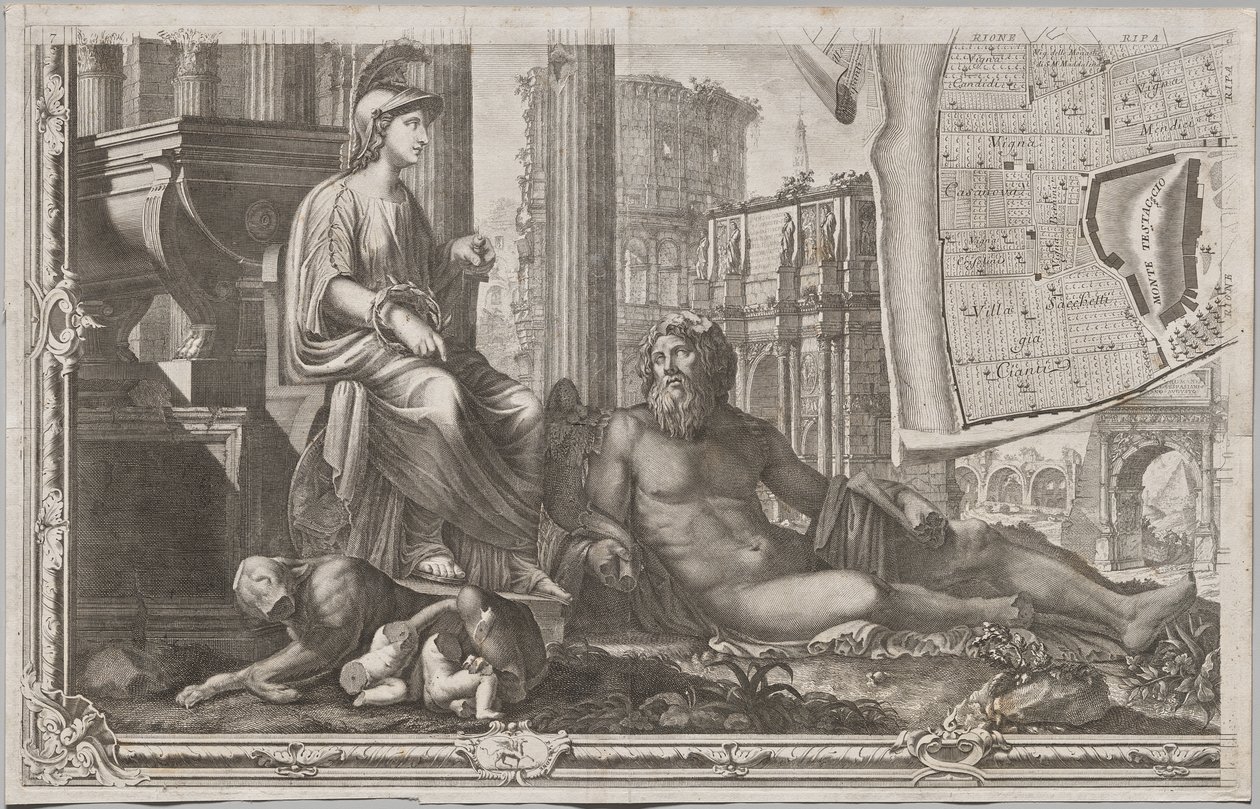 Nuevo mapa de Roma sacado a la luz por Giambattista Nolli en el año MDCCXLVII, conocido como La Pianta Grande di Roma de Giovanni Battista Nolli