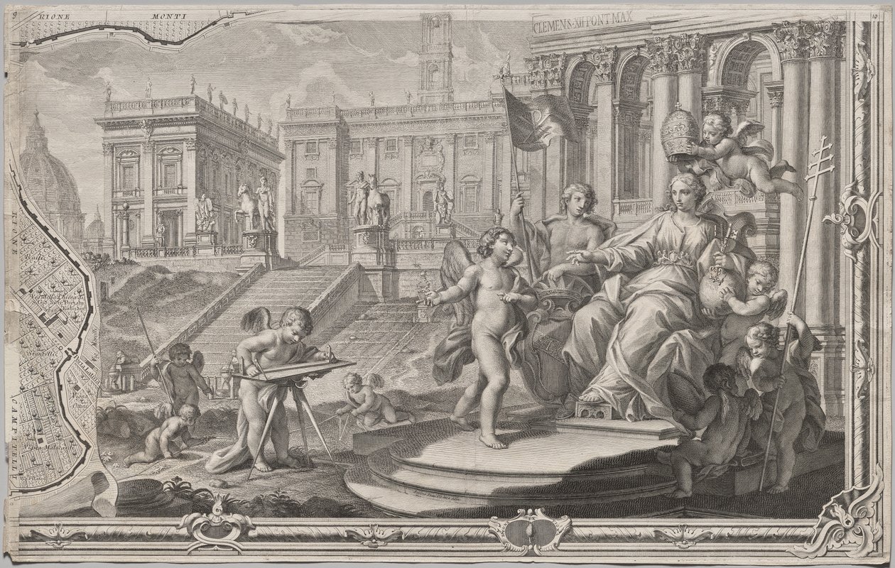 Nuevo mapa de Roma sacado a la luz por Giambattista Nolli en el año MDCCXLVII, conocido como La Pianta Grande di Roma de Giovanni Battista Nolli