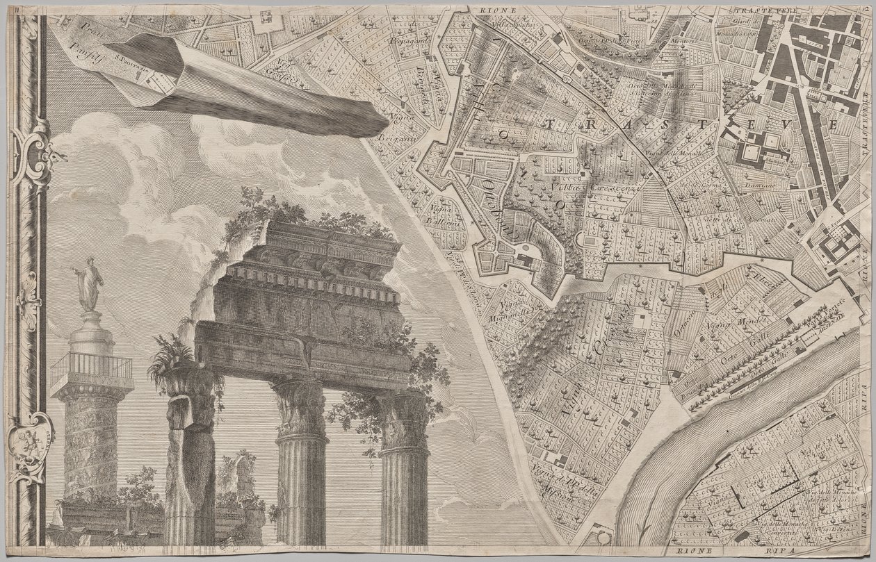 Nuevo mapa de Roma sacado a la luz por Giambattista Nolli en el año MDCCXLVII, conocido como La Pianta Grande di Roma de Giovanni Battista Nolli