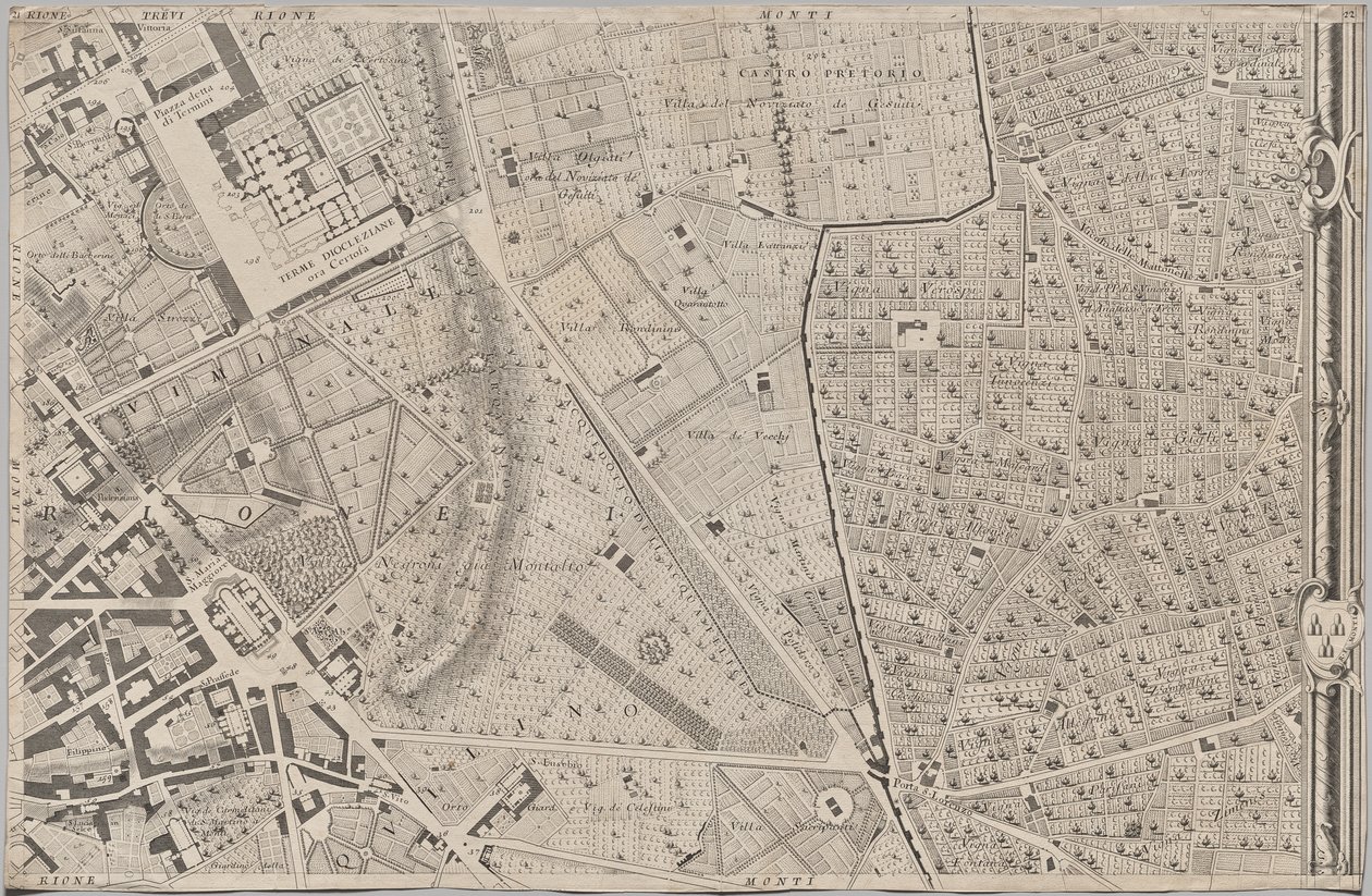 Nuevo mapa de Roma sacado a la luz por Giambattista Nolli en el año MDCCXLVII, conocido como La Pianta Grande di Roma de Giovanni Battista Nolli