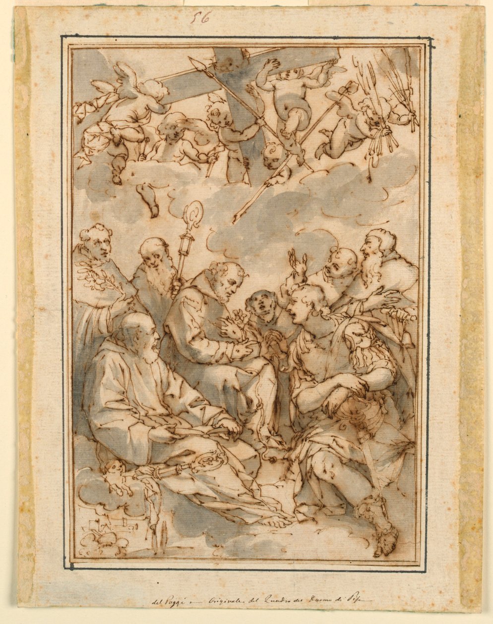 Exaltación de la Cruz y Santos de Giovanni Battista Paggi