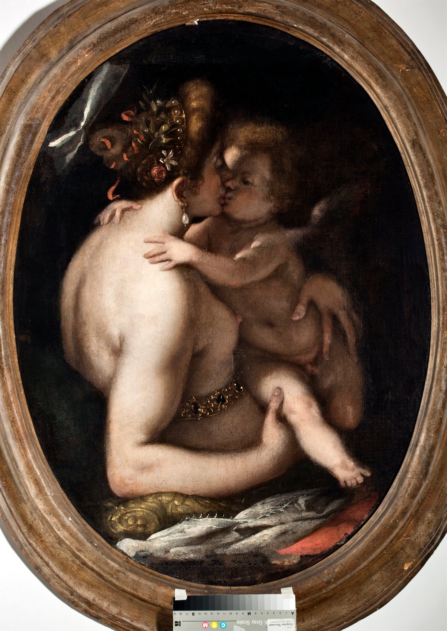 Venus y Cupido. Pintura de Giovanni Battista Paggi (1554-1627) Génova, Musei di Strada Nuova inv n PB 1409 de Giovanni Battista Paggi