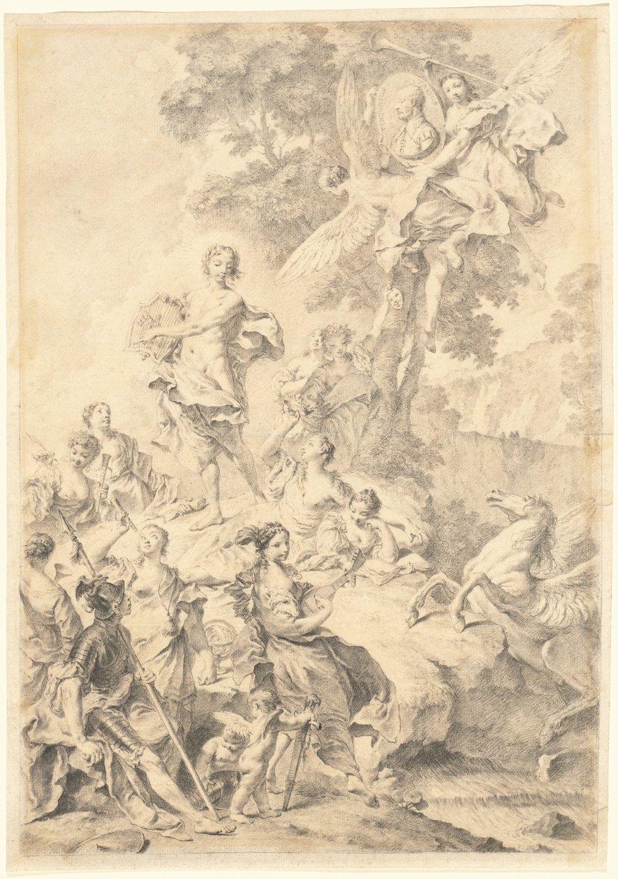 Apolo, las musas y Marte: En alabanza de Tasso de Giovanni Battista Piazzetta