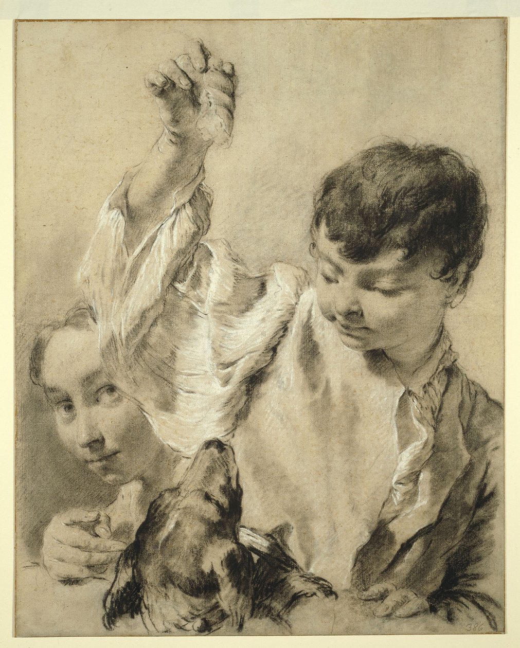 Giacomo dando de comer a un perro de Giovanni Battista Piazzetta