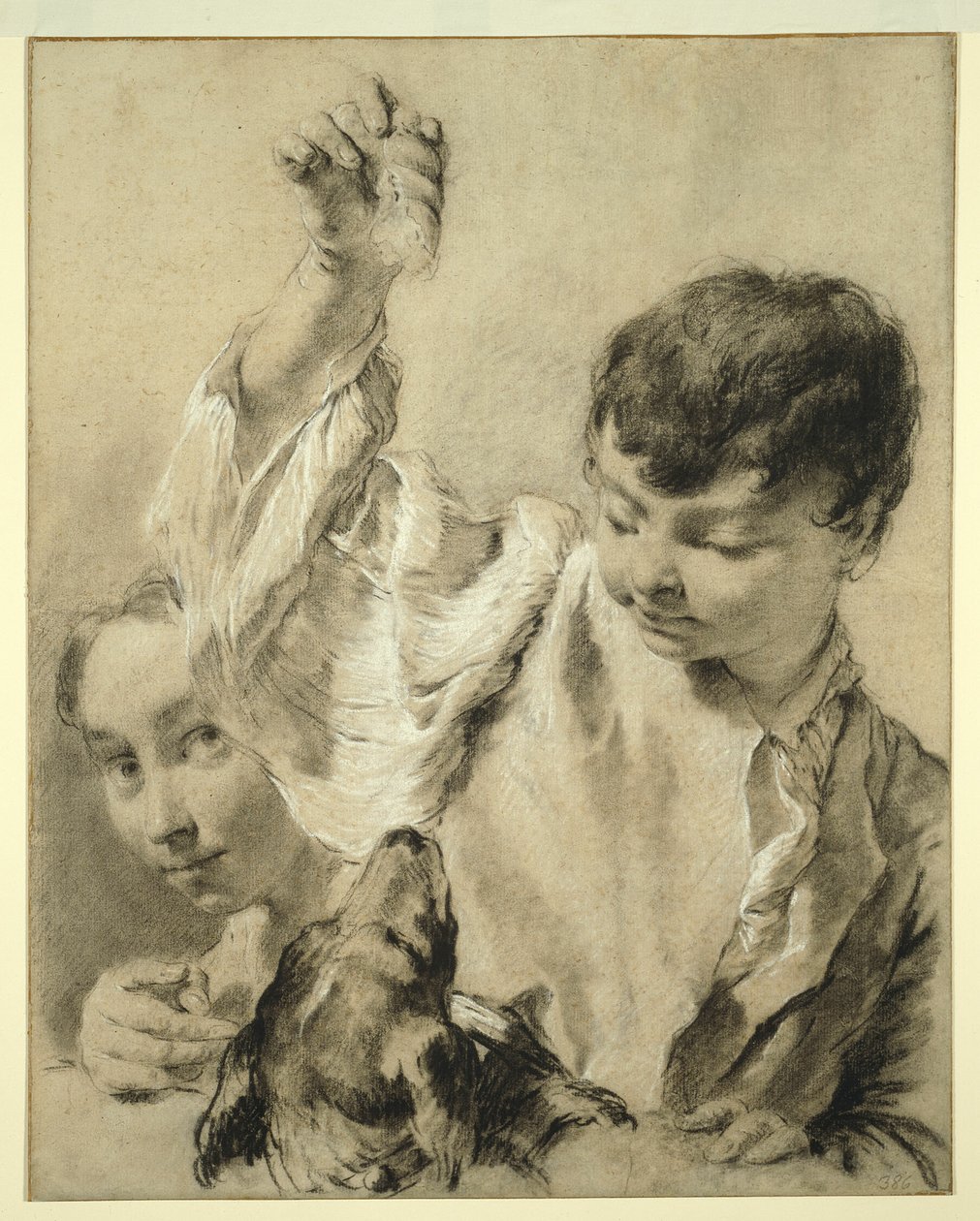 Giacomo dando de comer a un perro de Giovanni Battista Piazzetta