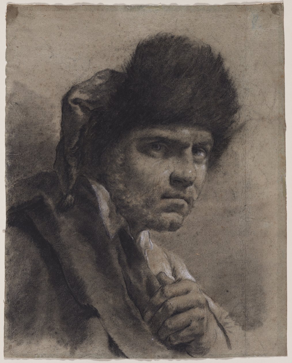 Hombre con gorro de piel, c. 1730-40s de Giovanni Battista Piazzetta