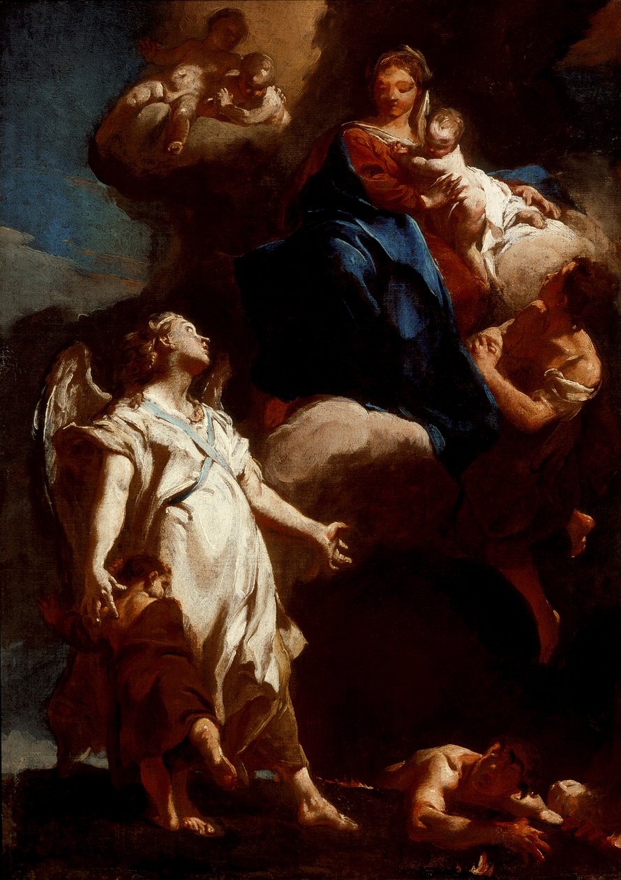 La Virgen se aparece al ángel de la guarda de Giovanni Battista Piazzetta