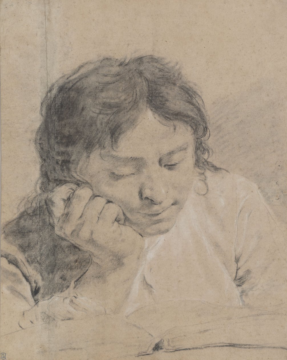 Un niño pequeño leyendo un libro de Giovanni Battista Piazzetta