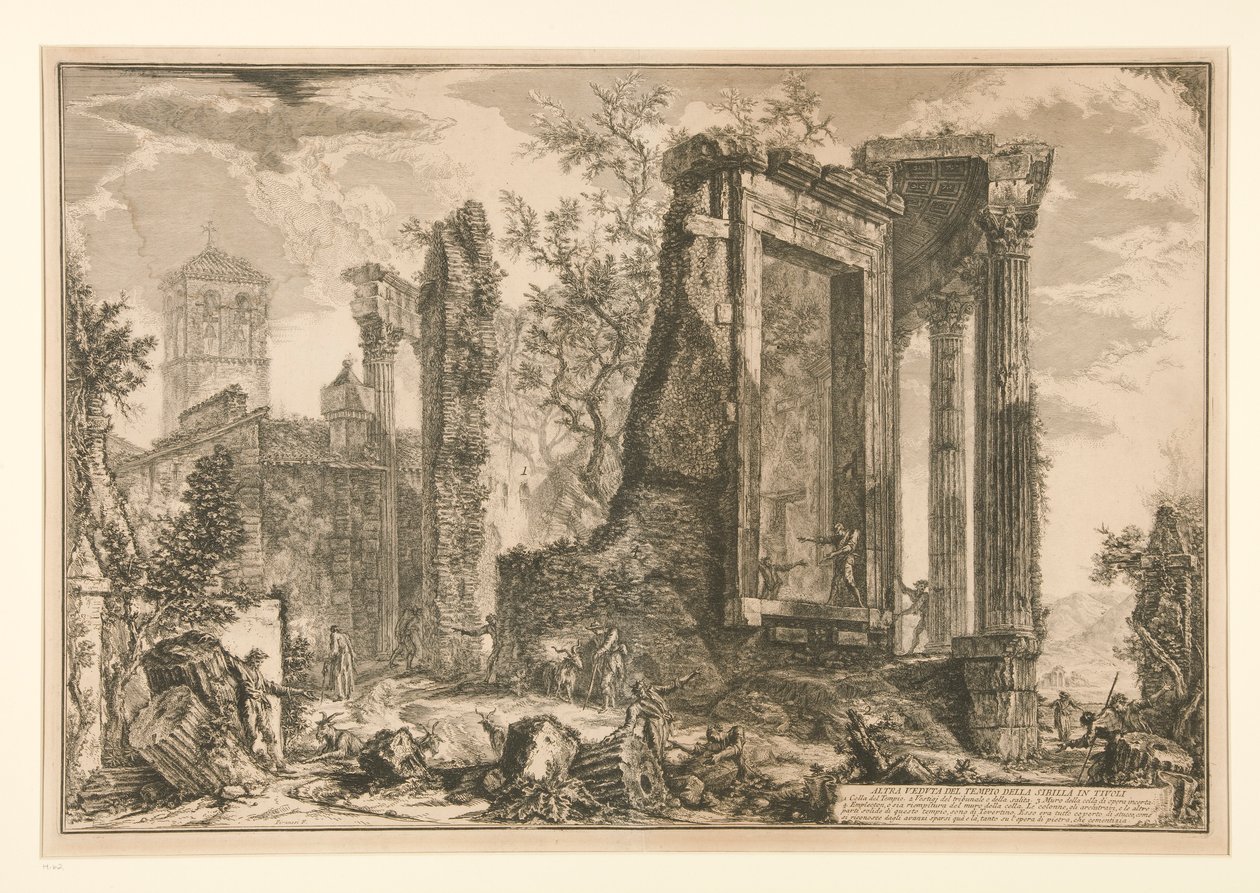 Otra vista del Templo de la Sibila en Tivoli, de Vedute di Roma de Giovanni Battista Piranesi