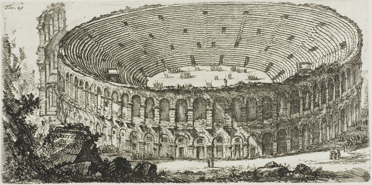 Anfiteatro de Verona, lámina 25 de Algunas vistas de arcos triunfales y otros monumentos de Giovanni Battista Piranesi