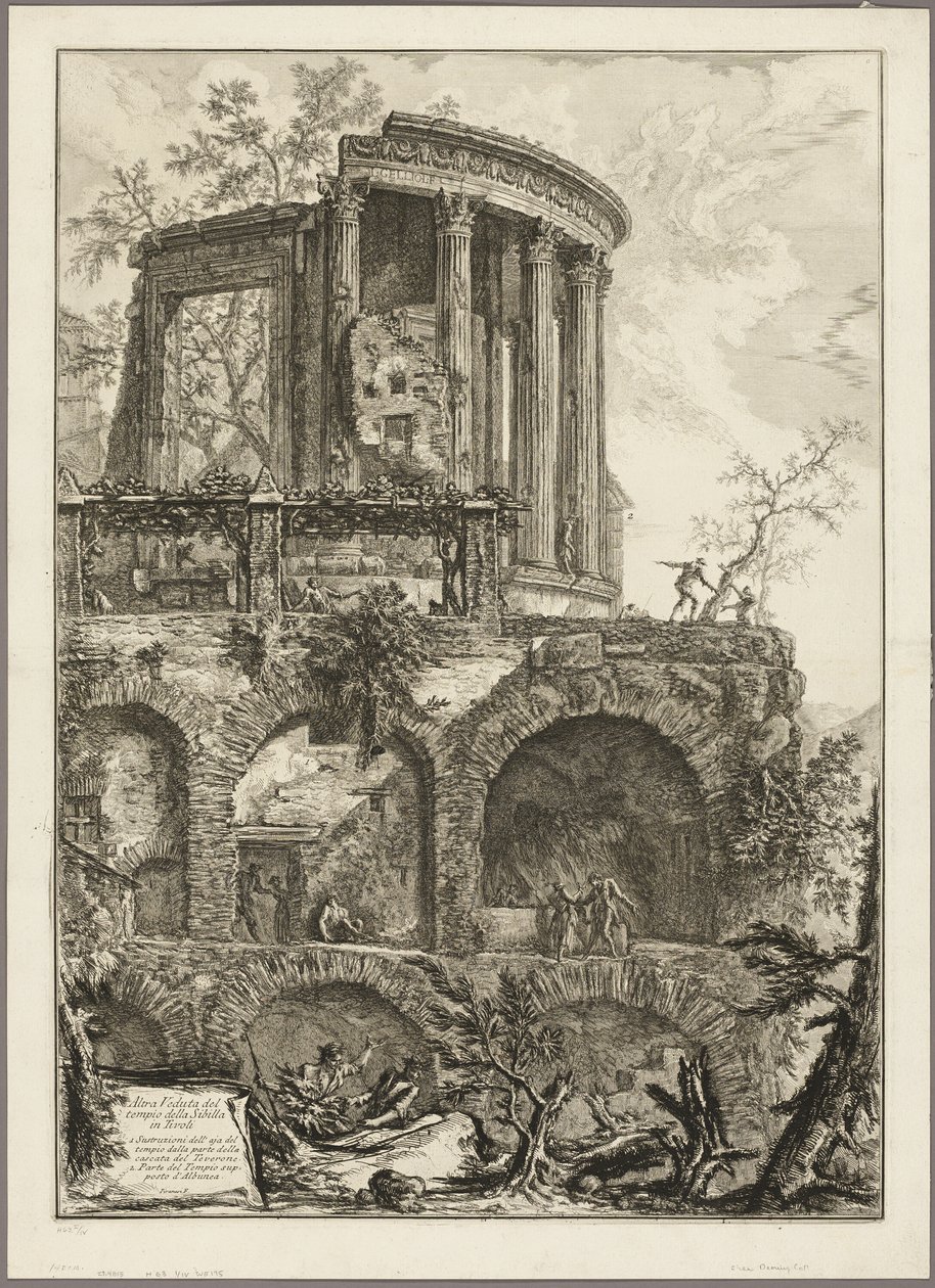 Otra Vista del Templo de la Sibila en Tívoli, de Vistas de Roma de Giovanni Battista Piranesi