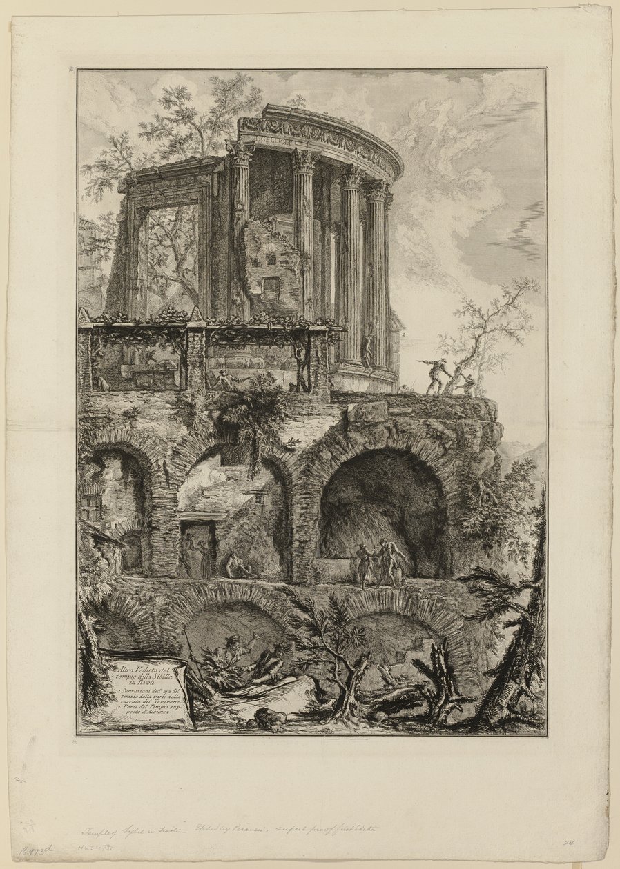 Otra vista del Templo de la Sibila en Tívoli, de Vistas de Roma de Giovanni Battista Piranesi