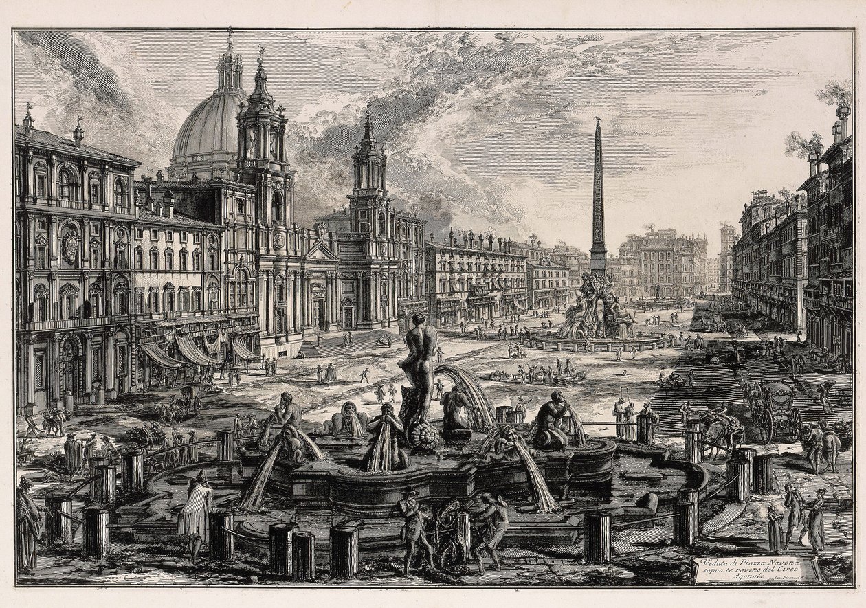 Vista de la Piazza Navona en Roma (de: Vedute di Roma) de Giovanni Battista Piranesi