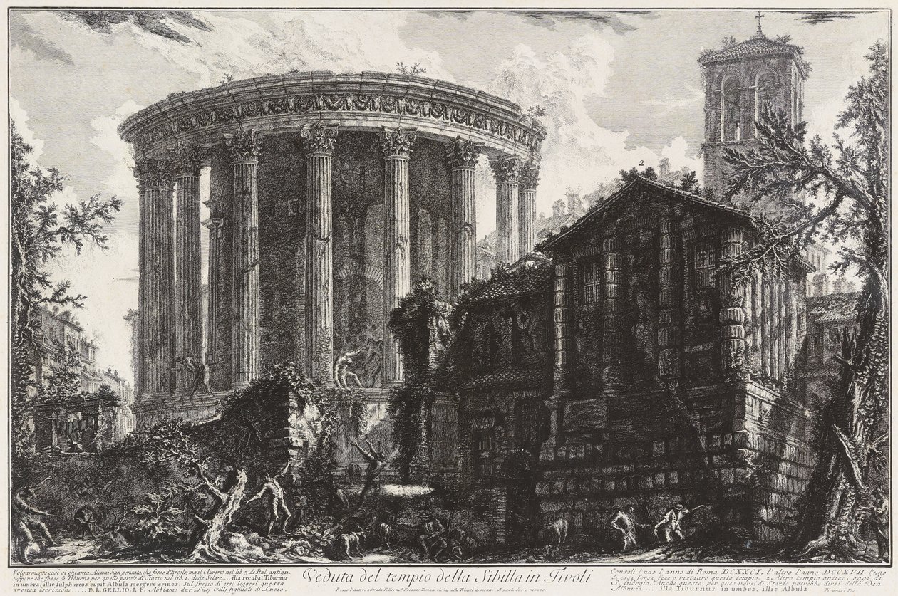 Vista del templo de la Sibila en Tívoli de Giovanni Battista Piranesi