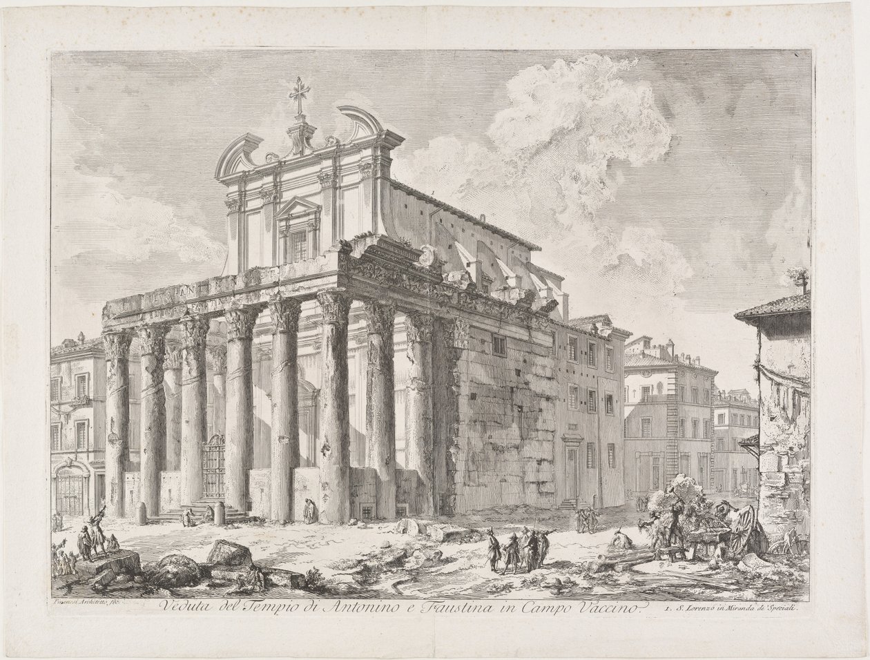 Vista del templo de Antonino y Faustina en el Campo Vaccino de Giovanni Battista Piranesi