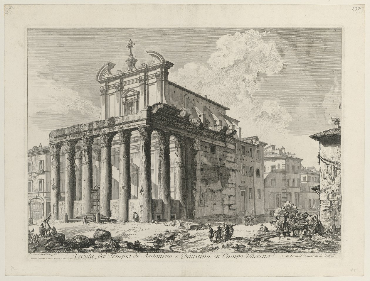 Vista del templo de Antonino y Faustina de Giovanni Battista Piranesi
