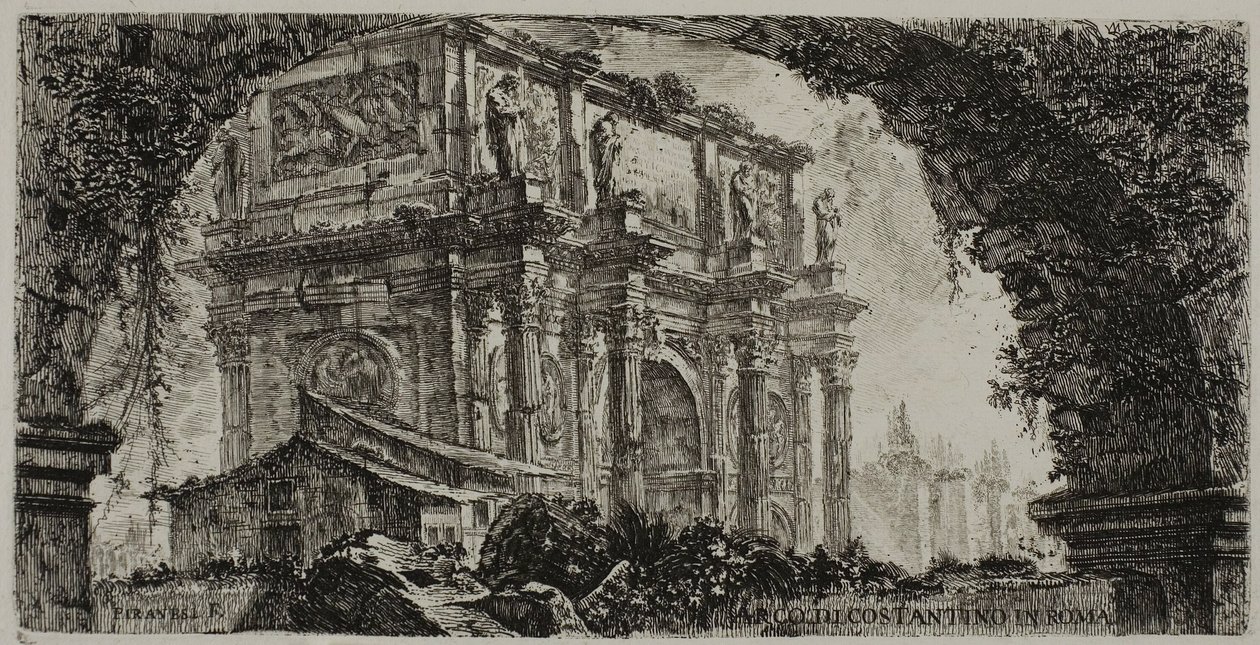 Arco de Constantino en Roma, lámina 9 de Algunas vistas de arcos triunfales y otros monumentos de Giovanni Battista Piranesi