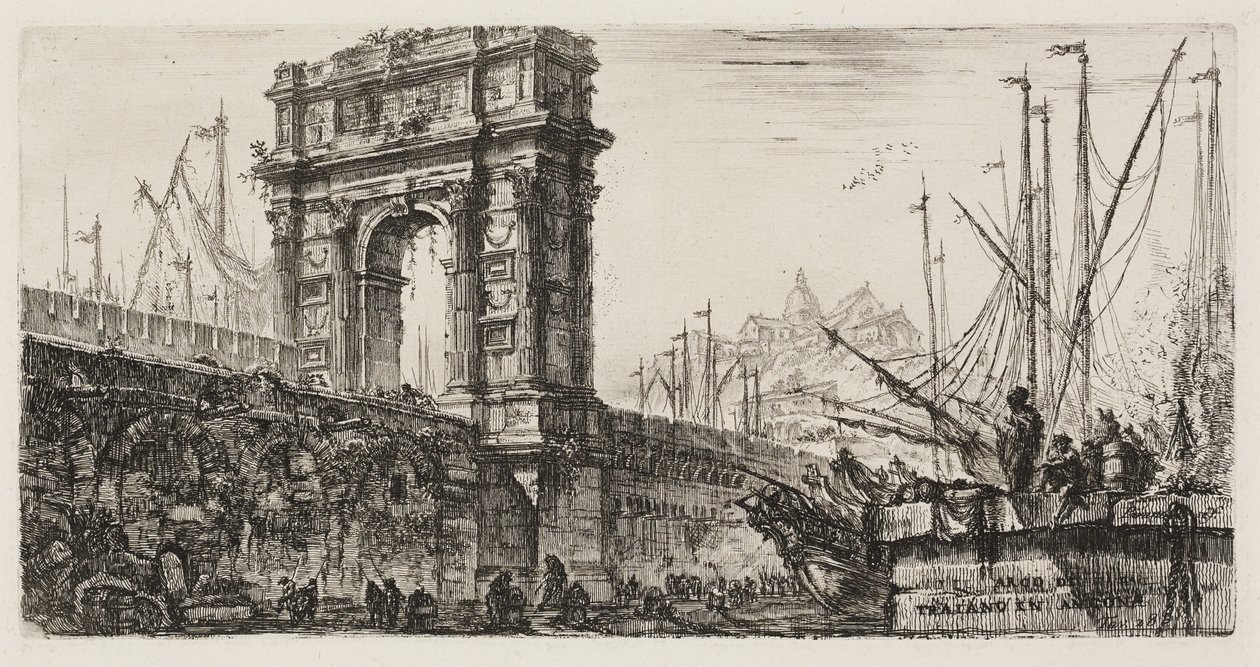 Arco de Trajano en Ancona, lámina 28 de Algunas Vistas de Arcos Triunfales y otros monumentos de Giovanni Battista Piranesi