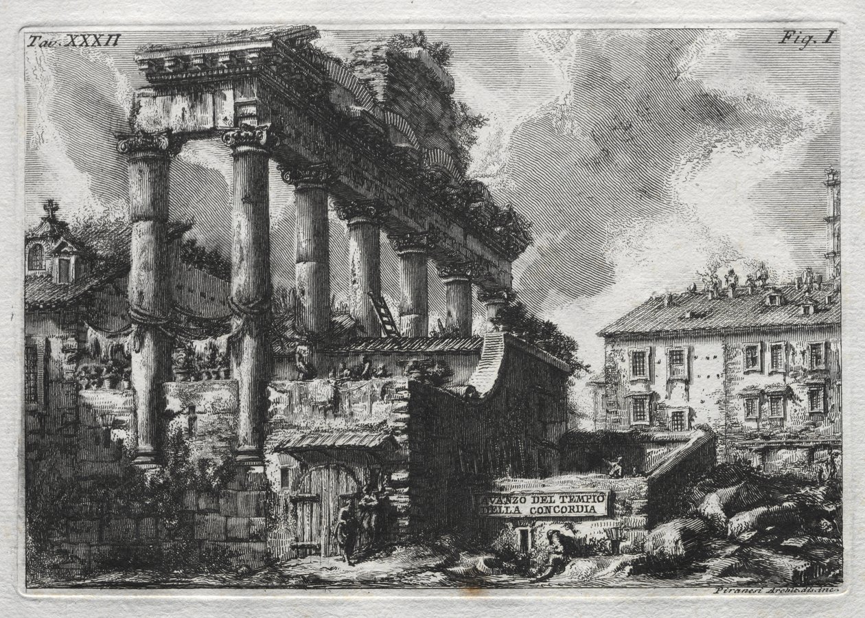 Avance del Templo de la Concordia de Giovanni Battista Piranesi