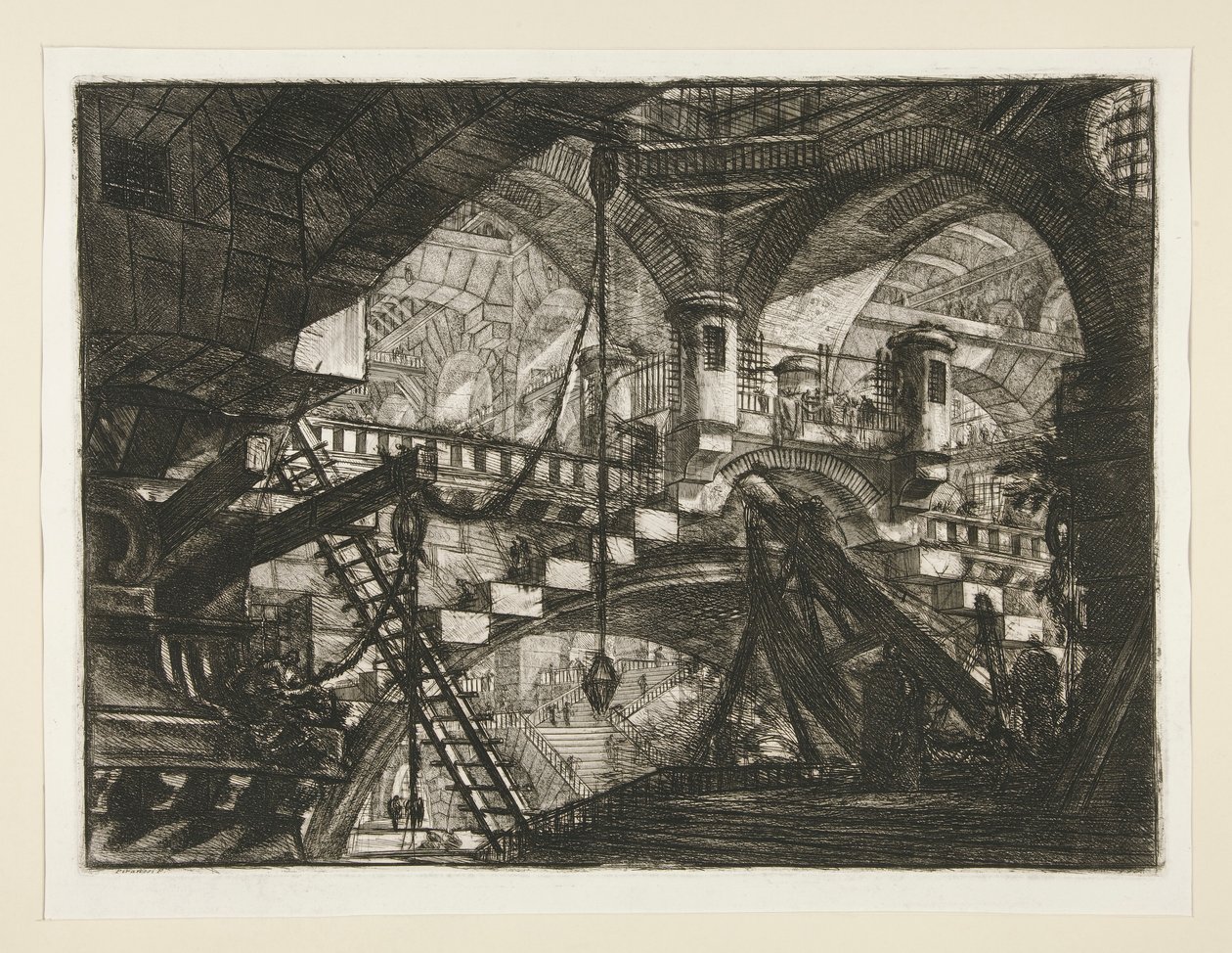 Carceri, XI: El arco con adorno de concha de Giovanni Battista Piranesi