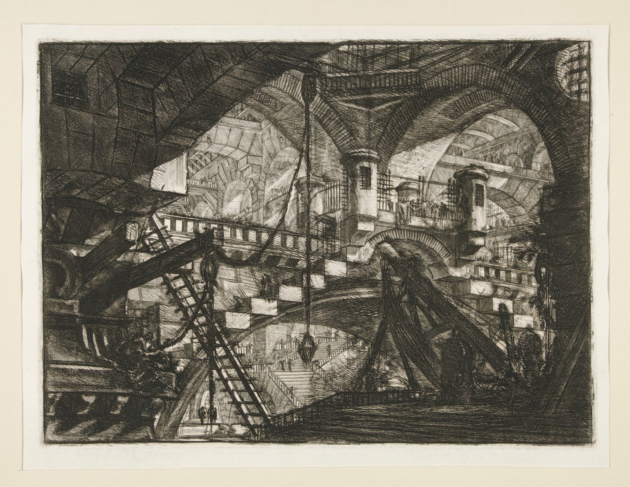 Carceri, XI: El arco con un ornamento de concha de Giovanni Battista Piranesi