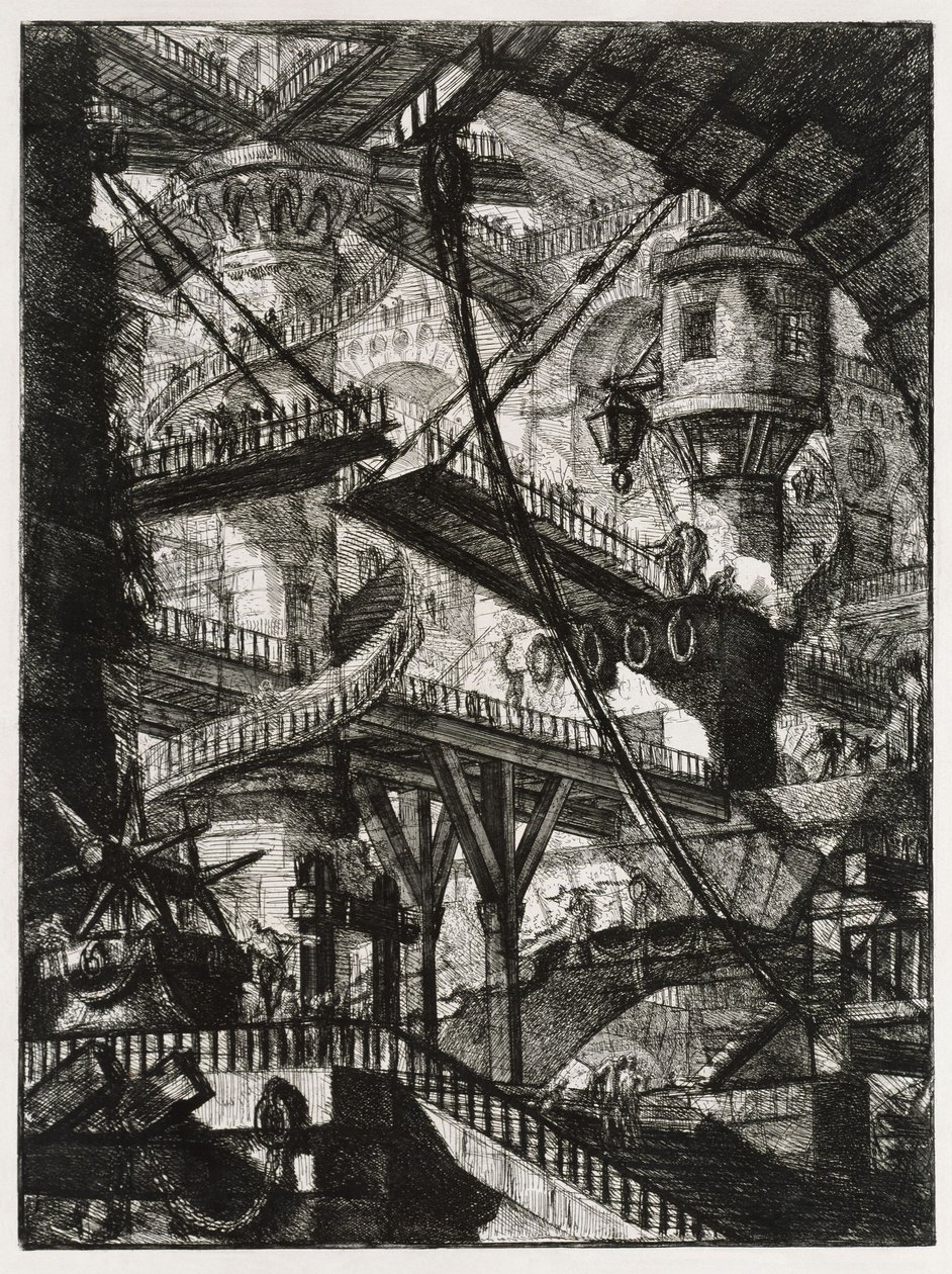 Cárceles imaginarias: escaleras y puente levadizo de Giovanni Battista Piranesi