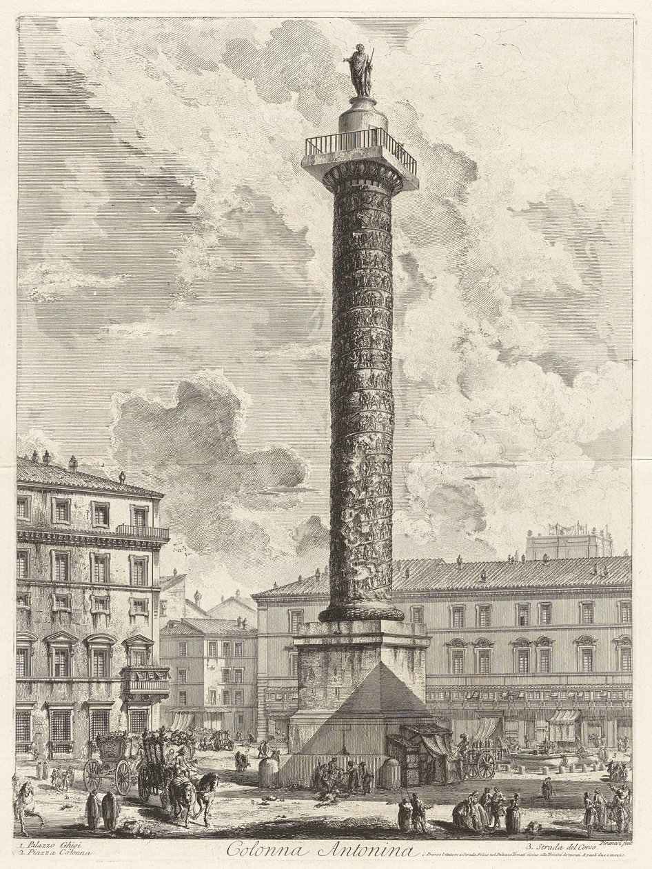Colonna Antonina (La columna de Marco Aurelio), de Vedute di Roma (Vistas de Roma) de Giovanni Battista Piranesi