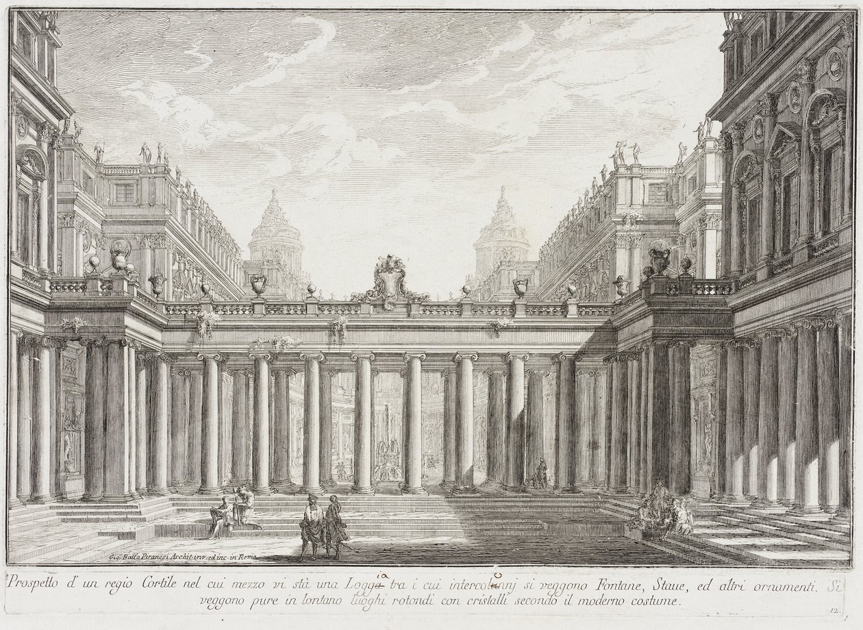 Patio rodeado de pórticos de Giovanni Battista Piranesi