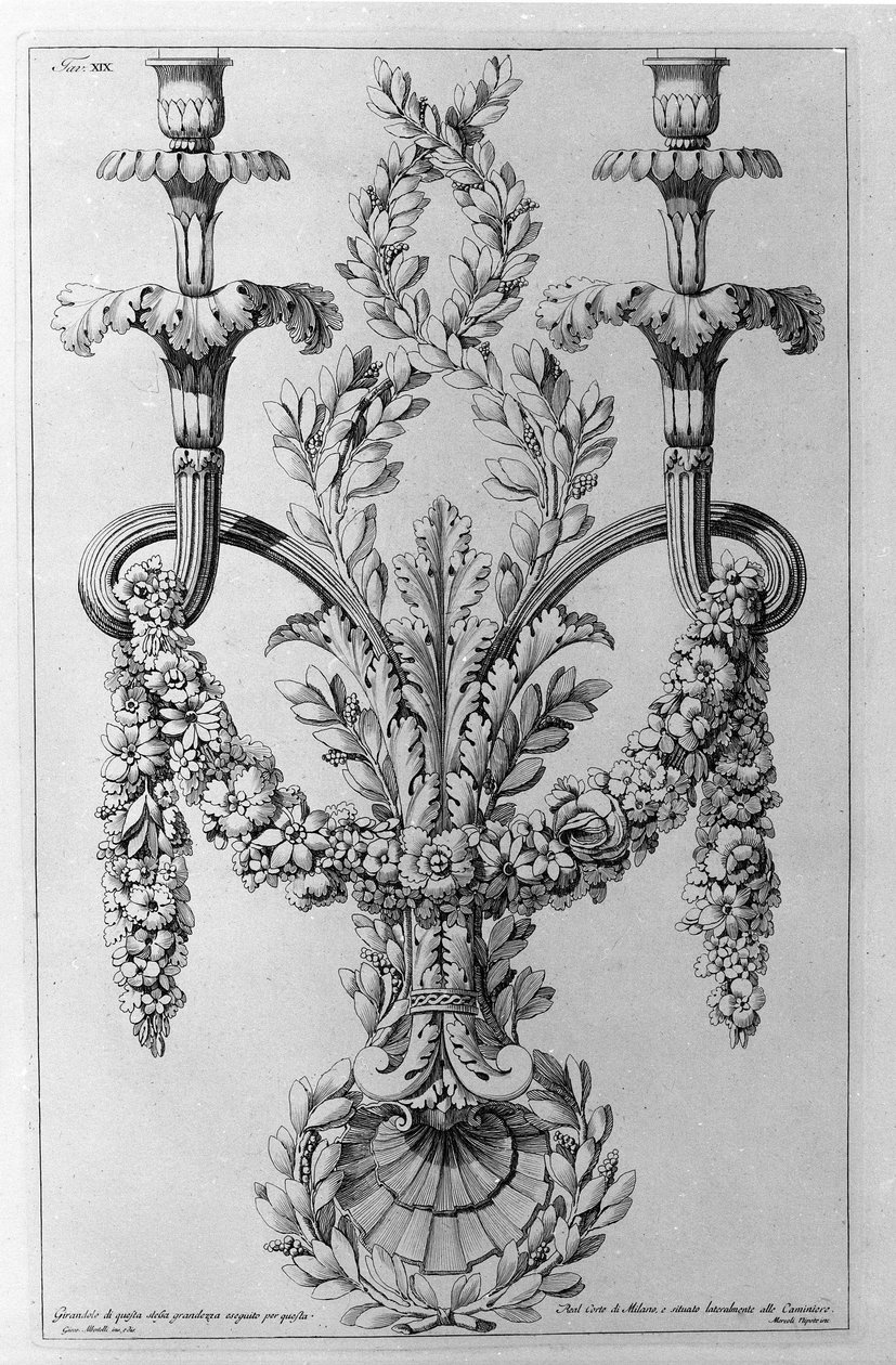 Decoraciones. Dibujo de Giovanni Piranesi (conocido como Piranese) de Giovanni Battista Piranesi