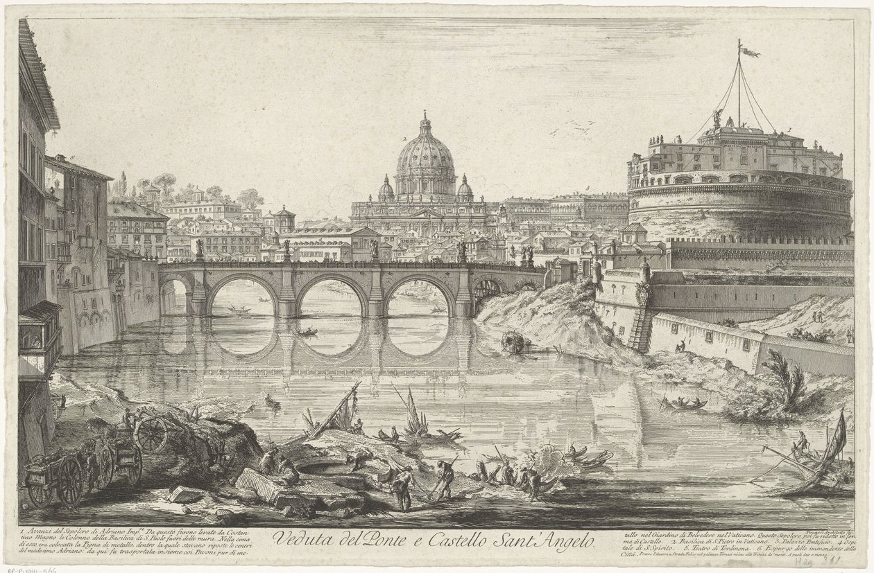 Engelenbrug y Engelenburcht te Rome Vista del Ponte y Castello Sant