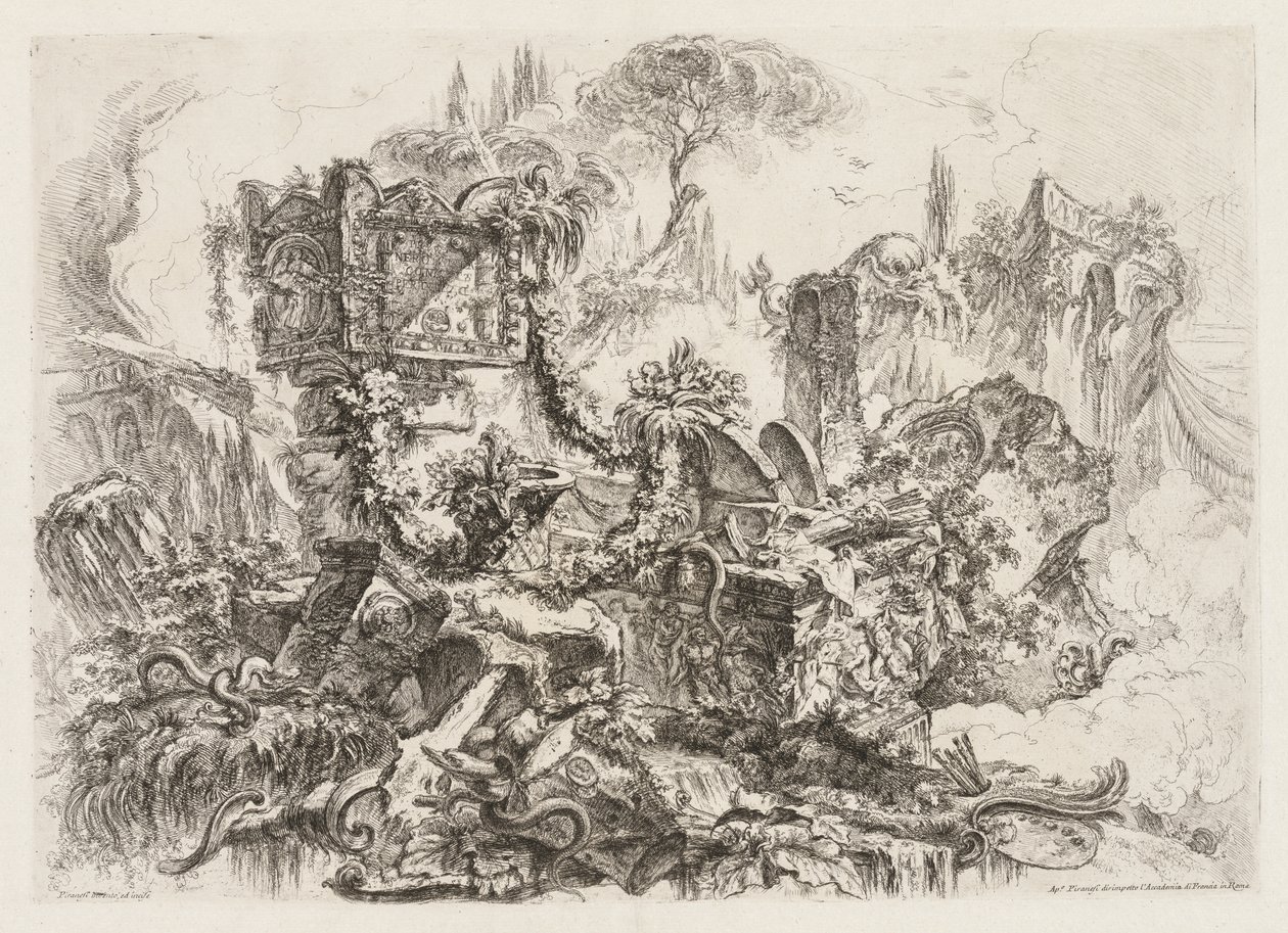 Groteschi:  Ruins with Serpents de Giovanni-Battista Piranesi