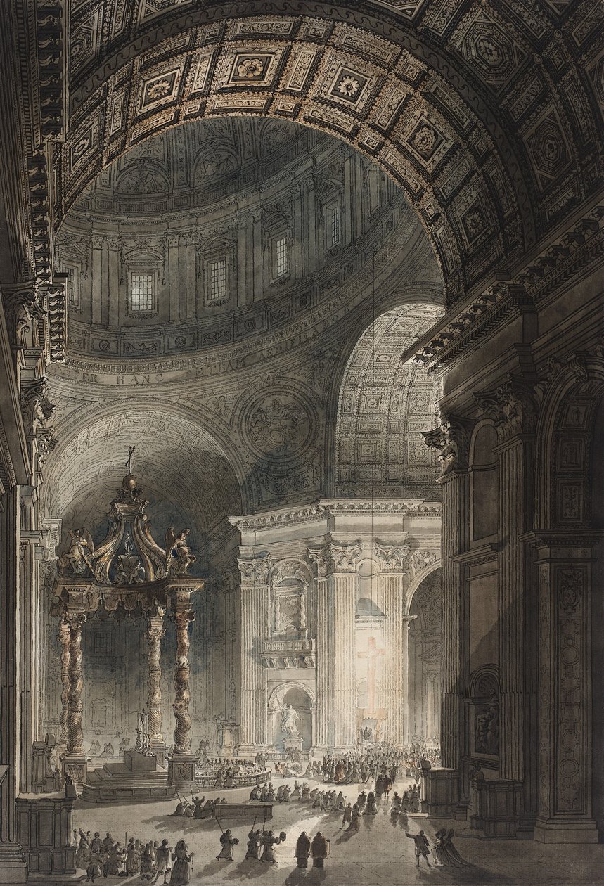 Iluminación de la Cruz en San Pedro el Viernes Santo, 1787 de Giovanni Battista Piranesi