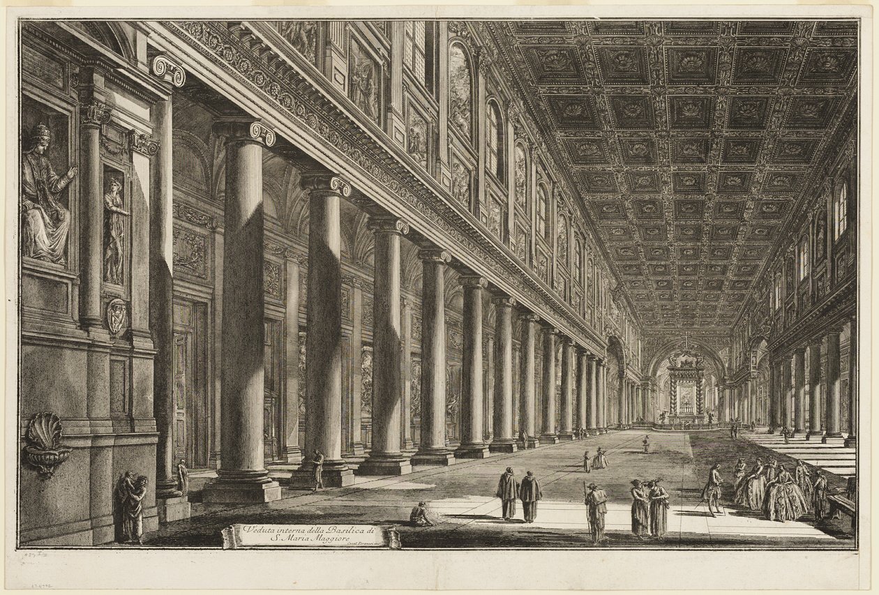 Vista interior de la Basílica de S. Maria Maggiore, de Vistas de Roma de Giovanni Battista Piranesi